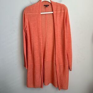 Eileen Fisher Coral Cardigan Wool Sweater M